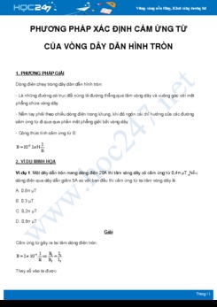 Phương pháp xác định Cảm ứng từ của vòng dây dẫn hình tròn môn Vật Lý 11 năm 2021