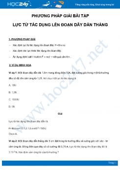 Phương pháp giải bài tập Lực từ tác dụng lên đoạn dây dẫn thẳng môn Vật Lý 11