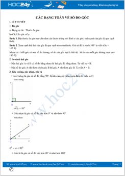 Các dạng toán về Số đo góc Toán 6