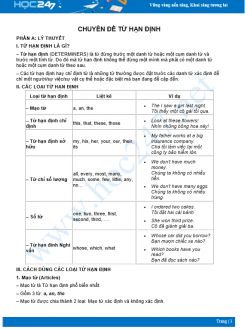 Chuyên đề Từ hạn định