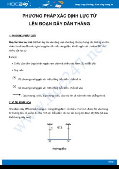 Phương pháp xác định Lực từ lên đoạn dây dẫn thẳng môn Vật Lý 11 năm 2021