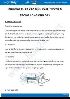 Phương pháp xác định cảm ứng từ B trong lòng ống dây môn Vật Lý 11 năm 2021