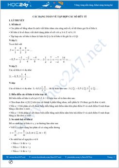 Các dạng toán về Tập hợp các số hữu tỉ Toán 7