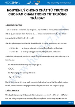 Nguyên lý chồng chất từ trường cho nam châm trong từ trường Trái Đất môn Vật Lý 11