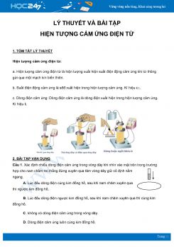 Lý thuyết và bài tập về Hiện tượng cảm ứng điện từ môn Vật Lý 11 năm 2021