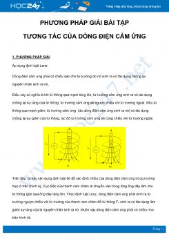 Phương pháp giải bài tập về Tương tác từ của dòng điện cảm ứng môn Vật Lý 11
