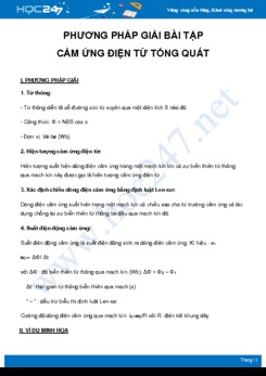 Phương pháp giải bài tập Cảm ứng điện từ tổng quát môn Vật Lý 11 năm 2021