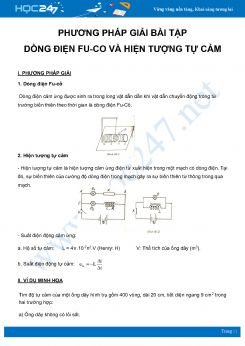 Phương pháp giải bài tập Dòng điện Fu-co và Hiện tượng tự cảm môn Vật Lý 11