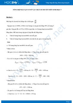 Tổng hợp bài tập Cơ sở vật chất di truyền môn Sinh học 9 năm 2021 có đáp án