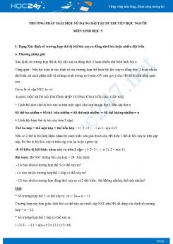 Phương pháp giải một số dạng bài tập Di Truyền Học Người ôn thi HSG môn Sinh học 9 năm 2021