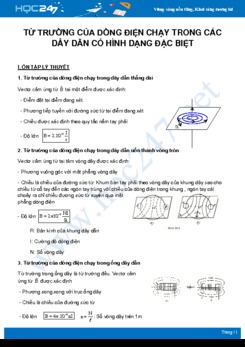 Ôn tập Từ trường của dòng điện chạy trong các dây dẫn có hình dạng đặc biệt môn Vật Lý 11