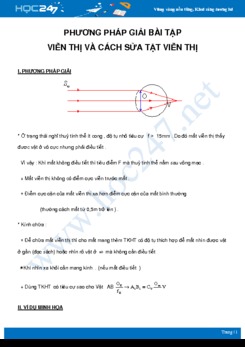 Phương pháp giải bài tập Viễn thị và cách sửa tật viễn thị môn Vật Lý 11