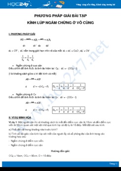 Phương pháp giải bài tập Kính lúp ngắm chừng ở vô cùng môn Vật Lý 11