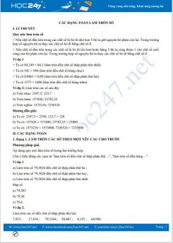 Các dạng toán Làm tròn số Toán 7