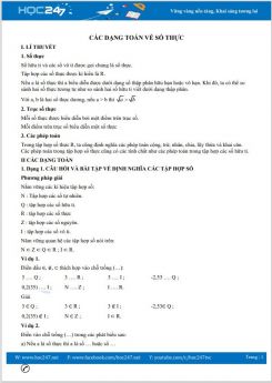 Các dạng toán về Số thực Toán 7