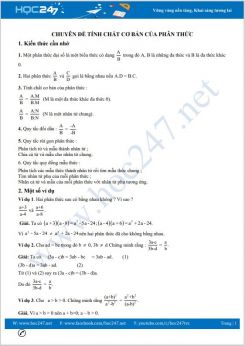 Chuyên đề Tính chất cơ bản của phân thức Toán 8