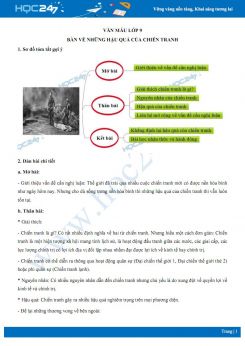 Bàn về những hậu quả của chiến tranh