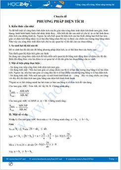 Chuyên đề Phương pháp diện tích Toán 8