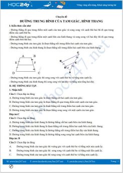 Chuyên đề Đường trung bình của tam giác, hình thang Toán 8