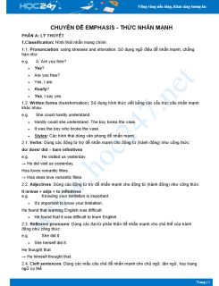 Chuyên đề Thức nhấn mạnh