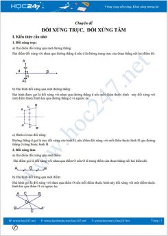 Chuyên đề Đối xứng trục, đối xứng tâm Toán 8