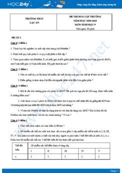 Bộ 5 Đề thi HSG môn Sinh Học 9 năm 2021 Trường THCS Lạc An có đáp án