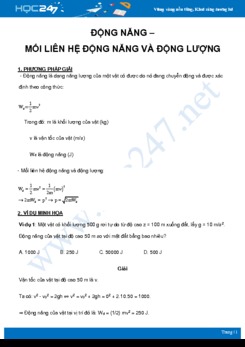 Phương pháp giải bài tập Động năng – Mối liên hệ động năng và động lượng