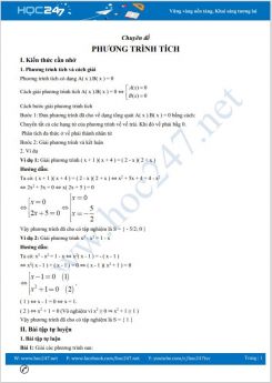 Chuyên đề Phương trình tích Toán 8