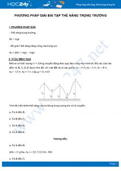 Phương pháp giải bài tập thế năng trọng trường môn Vật Lý 10 năm 2021