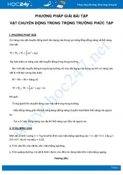 Phương pháp giải bài tập Vật chuyển động trong trọng trường phức tạp môn Vật Lý 10