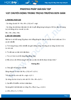 Phương pháp giải bài tập Vật chuyển động trong trọng trường đơn giản môn Vật Lý 10