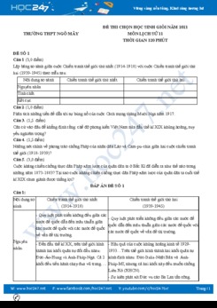 Bộ 5 đề thi chọn HSG môn Lịch Sử 11 có đáp án năm 2021 Trường THPT Ngô Mây