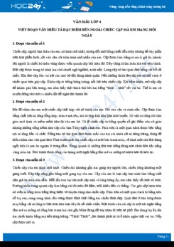 Viết đoạn văn tả đặc điểm bên ngoài chiếc cặp mà em mang mỗi ngày - Văn mẫu lớp 4