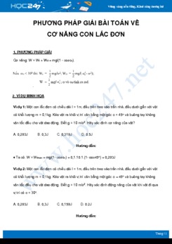 Phương pháp giải bài toán về Cơ năng con lắc đơn môn Vật Lý 10 năm 2021