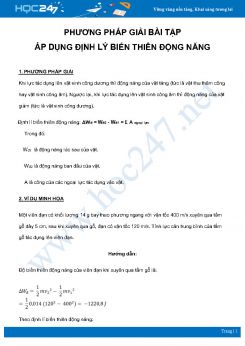 Phương pháp giải bài tập Áp dụng định lý biến thiên động năng môn Vật Lý 10
