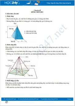 Chuyên đề Hình chóp đều Toán 8