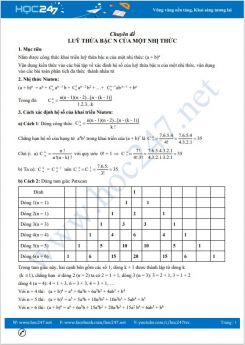 Chuyên đề Luỹ thừa bậc n của một nhị thức Toán 8