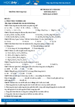 Bộ 5 đề thi HK2 môn Hóa học 8 có đáp án năm 2021 Trường THCS Đại Nài