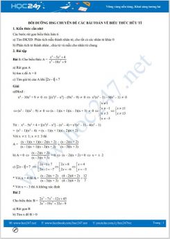 Bồi dưỡng HSG chuyên đề Các bài toán về biểu thức hữu tỉ Toán 8
