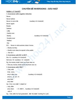 Chuyên đề Inversions - Đảo ngữ