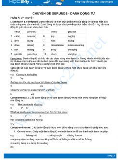 Chuyên đề Gerunds - Danh động từ