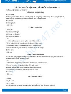 Đề cương ôn tập HK2 môn Tiếng Anh 12