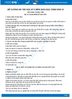 Đề cương ôn tập HK2 môn GDCD 10