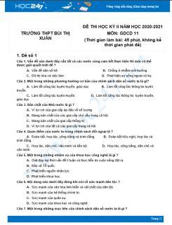 Bộ 5 đề thi HK2 môn GDCD 11 có đáp án năm 2021 Trường THPT Bùi Thị Xuân