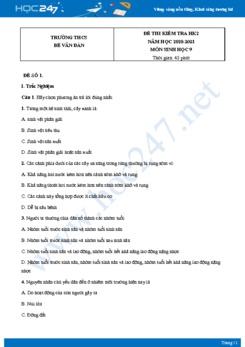 Bộ 4 Đề thi HK2 môn Sinh Học 9 năm 2021 Trường THCS Bế Văn Đàn có đáp án