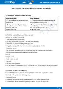 Đề cương ôn tập thi Học kì 2 môn Sinh Học 6 năm 2021 có đáp án