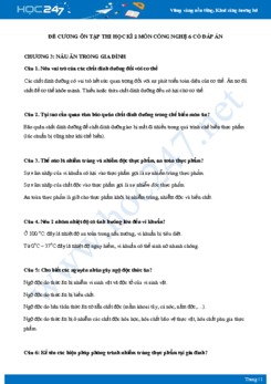 Đề cương ôn tập thi Học kì 2 môn Công Nghệ 6 năm 2021 có đáp án