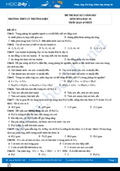 Bộ 5 đề thi HK2 môn Hóa học 10 có đáp án năm 2021 Trường THPT Lý Thường Kiệt