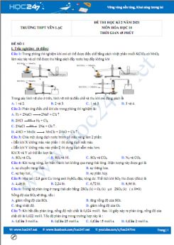 Bộ 5 đề thi HK2 môn Hóa học 10 có đáp án năm 2021 Trường THPT Yên Lạc 2