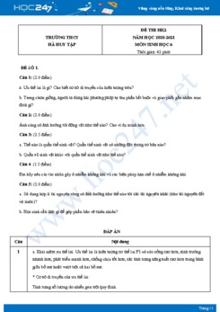 Bộ 5 Đề thi HK2 môn Sinh Học 6 năm 2021 Trường THCS Hà Huy Tập có đáp án